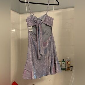 Sparkling Backless Lavender Dress